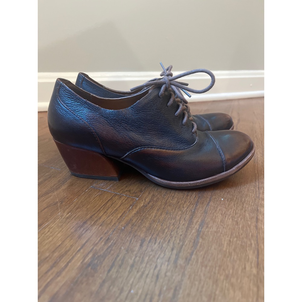Kork-Ease Estella Cap Toe Ankle Boot Lace Up Size 7 Brown Preppy Academia